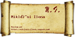 Miklósi Ilona névjegykártya